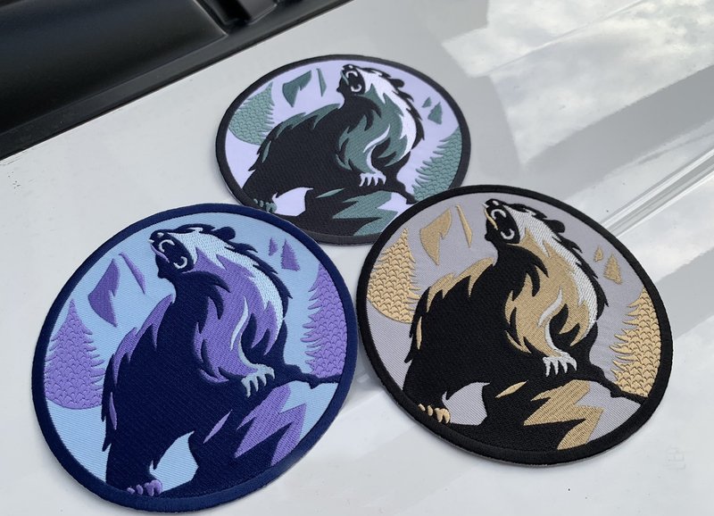 Three-dimensional embroidery patch-Taiwan black bear hot cloth sticker - เข็มกลัด/พิน - งานปัก หลากหลายสี