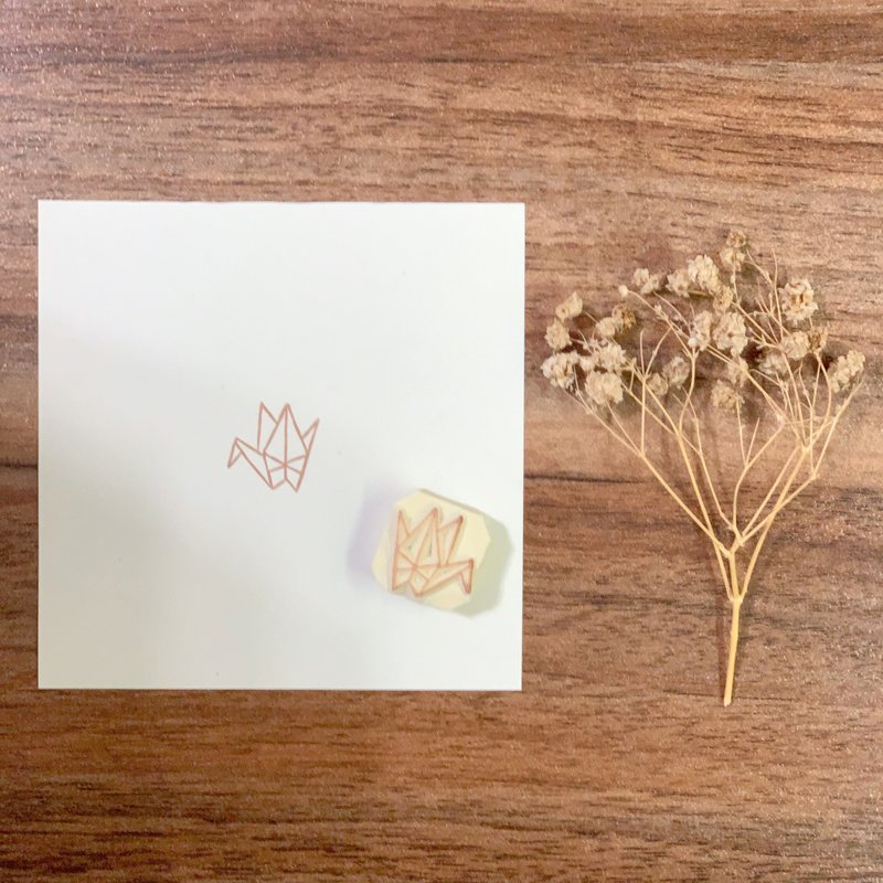 手刻橡皮章/紙鶴 - 印章/印台 - 橡膠 白色