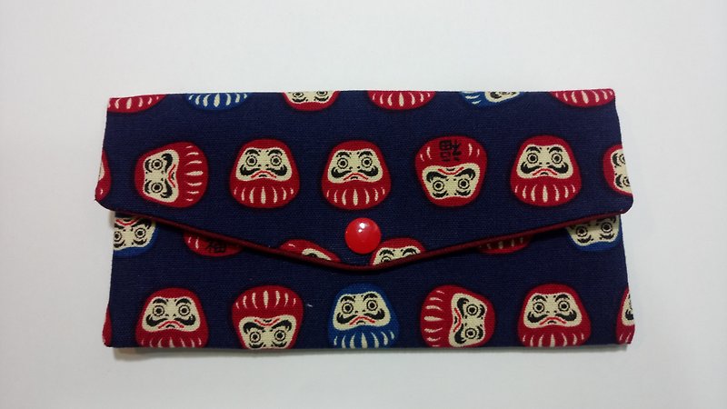 Double red envelope bag / passbook storage bag (26 tumbler) - กระเป๋าสตางค์ - ผ้าฝ้าย/ผ้าลินิน สีน้ำเงิน