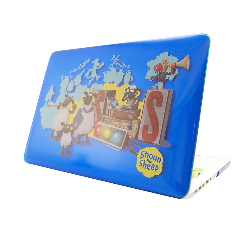 笑笑羊正版授權(Shaun The Sheep)-Macbook水晶殼：【電音派對】（深藍）《Macbook Pro/Air 13吋 專用》 - 平板/電腦保護殼 - 塑膠 藍色