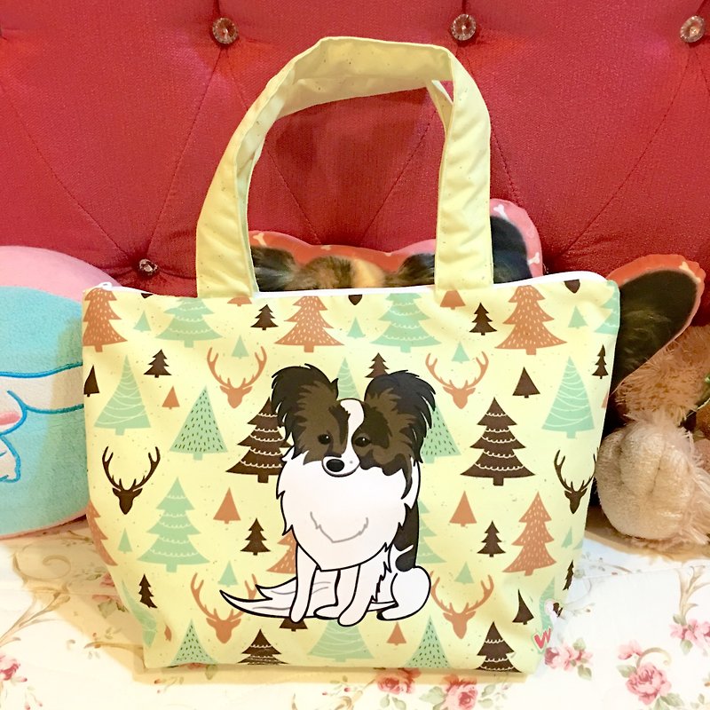 Papillon dog tote bag - Handbags & Totes - Waterproof Material 