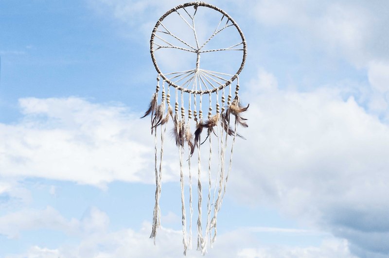 National wind hand-woven cotton and linen earth color dream catcher dreams Cather-the big tree in the forest - ของวางตกแต่ง - ผ้าฝ้าย/ผ้าลินิน สีกากี