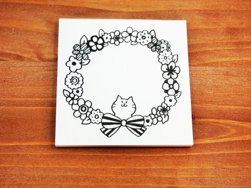 猫のお花メモ用紙 - 便條紙/便利貼 - 紙 多色