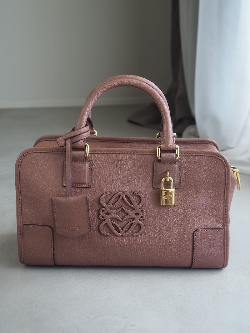 LOEWE Amazona 28 Handbag Fig Pink Brown Red Vintage - Handbags & Totes - Genuine Leather Pink