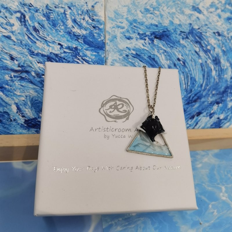 魔鬼魚海洋樹脂項鏈 - 項鍊 - 樹脂 藍色