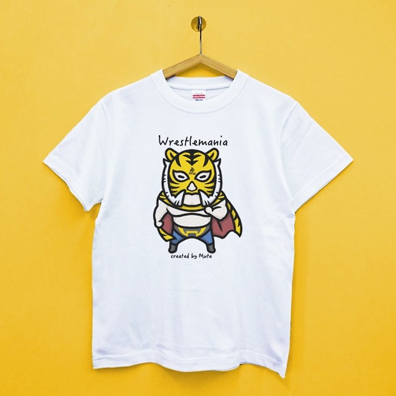 [Series] Wrestlemania tiger face Japan United Athle players Family fitted cotton T-shirt soft feeling neutral - Unisex Hoodies & T-Shirts - Cotton & Hemp 