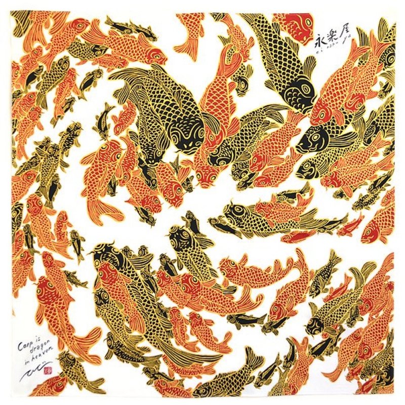 永樂屋 大號包袱皮 Carp is Dragob in haeaben - 其他 - 棉．麻 紅色
