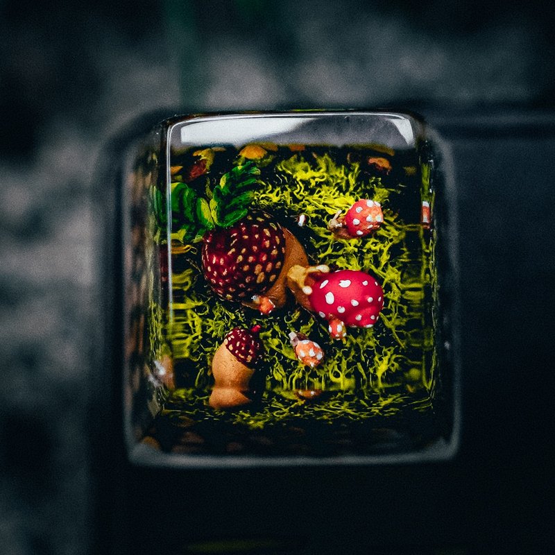 成長家庭, 鍵帽, 苔蘚鍵帽, 樹脂鍵帽, 遊戲玩家圍巾, 可愛鍵帽 - 電腦配件 - 樹脂 綠色