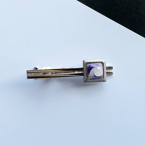 otashippo 渦【ラベンダー Lavender】七宝焼のネクタイピン 純銀胎有線七宝