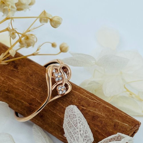 Hee jewelry合一輕珠寶 天然鑽石 18K金/750R 玫瑰金色 戒指 輕珠寶飾品 CC115