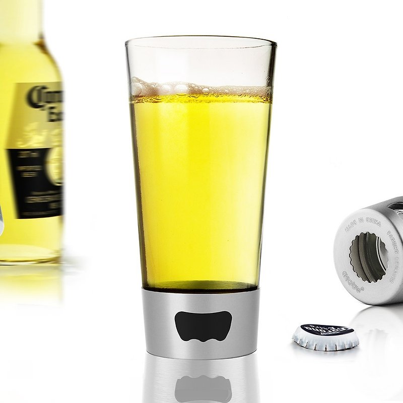 Canadian asobu open bottle beer mug clear glass 550ml gift - Bar Glasses & Drinkware - Glass Transparent