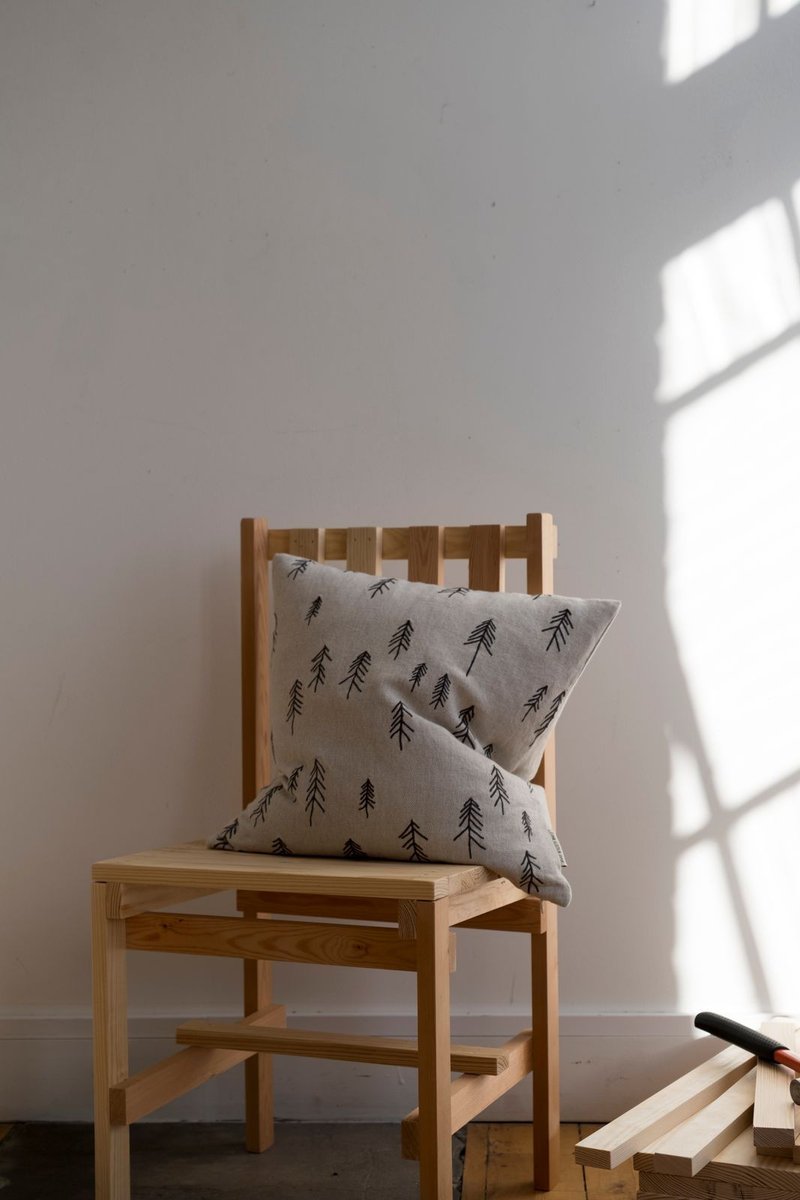 Nordic Designer Style - Embroidered Cushion Cover TALL EMBROIDERED CUSHION COVER - Pillows & Cushions - Cotton & Hemp Khaki