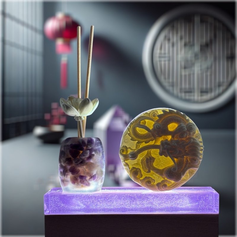 Ancient Coin Aroma Stone Ornament - Lighting - Resin Purple