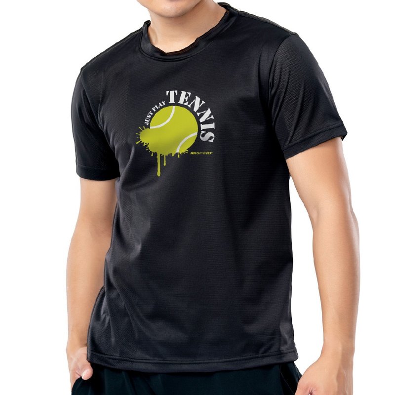 MIT專利呼吸衣-就玩網球 JUST PLAY TENNIS 吸濕排汗衣 網球衣 - 運動上衣/排汗衫 - 聚酯纖維 黑色