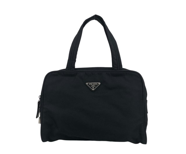 日本直送 名牌中古包 】PRADA プラダ ハンドバッグ ブラック