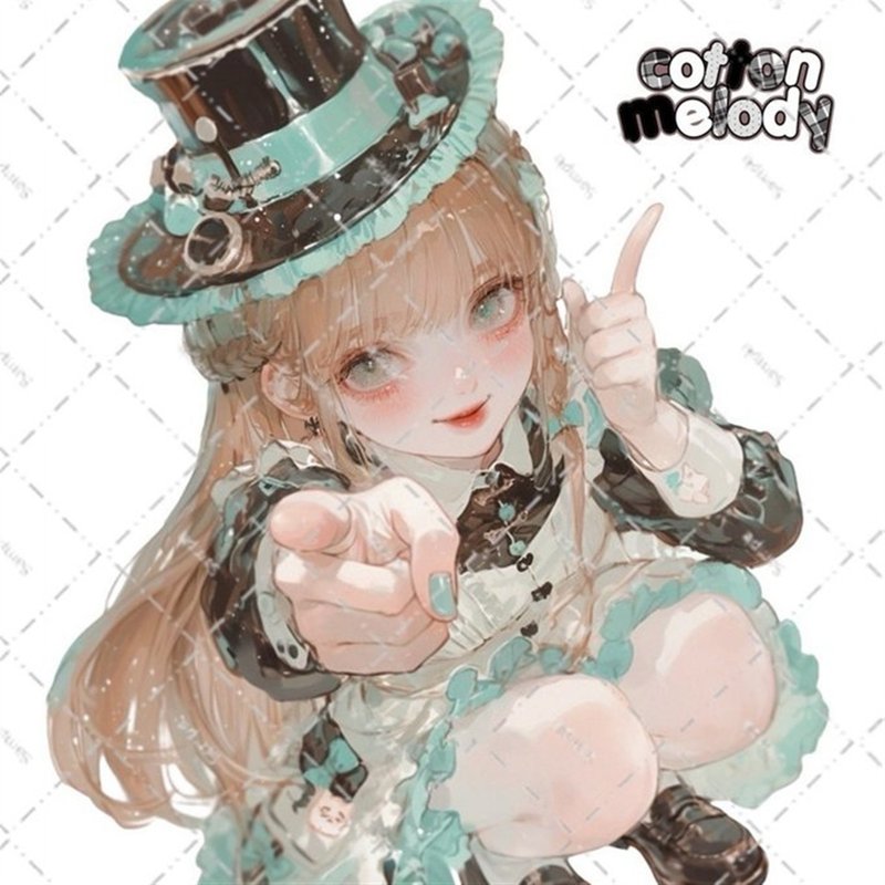 【期間限定】チョコミントフェスティバルセット35種類各2枚 / novelty 1種類 / cotton melody / 人物ステッカー 【ミニステッカー】 - 貼紙 - 紙 