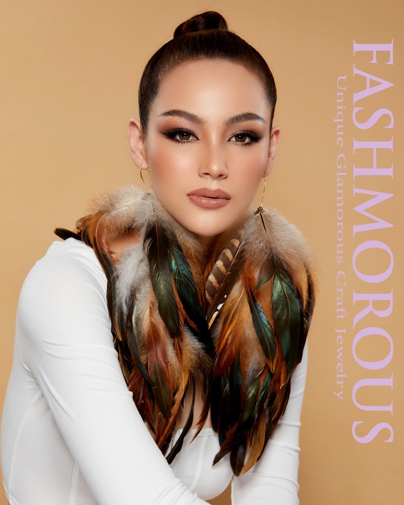 Dangle Earrings Natural Brown Feather Earrings ,Long Feather Earrings Natural Co - 耳環/耳夾/耳骨夾 - 其他材質 卡其色