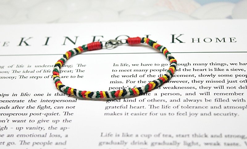 Hand-woven silk wax thread section <Blessings> // Fixed 5-color thread color matching // - Bracelets - Wax Multicolor