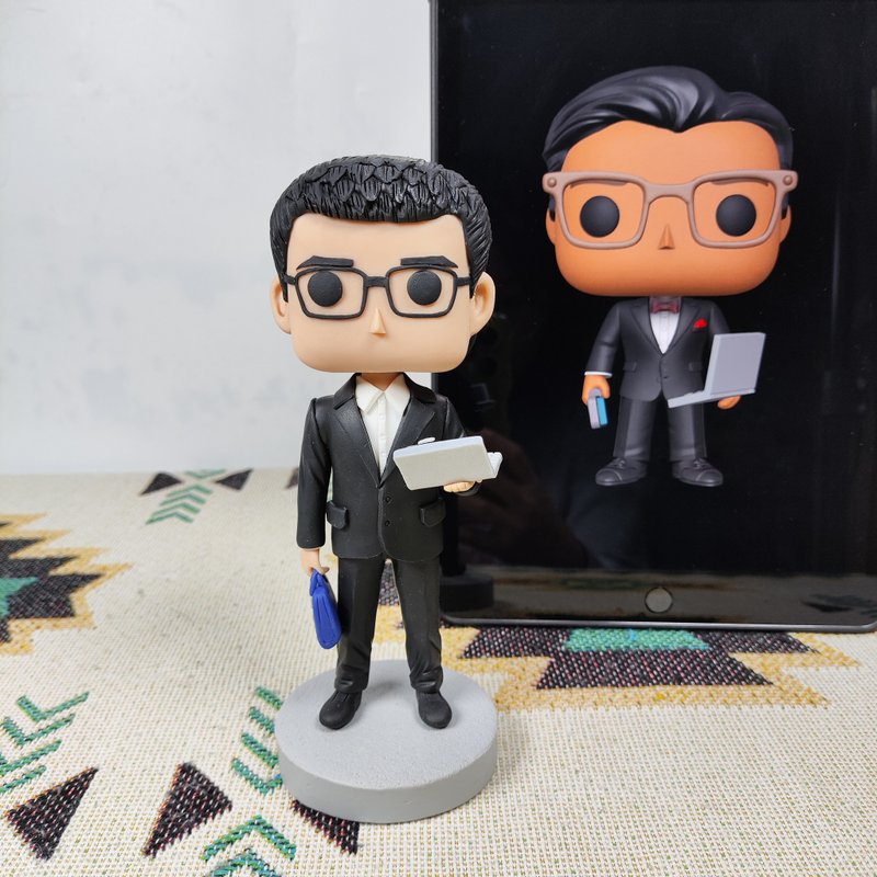 Handmade custom-made American Funko Pop self-portrait doll boyfriend and husband birthday gift - ตุ๊กตา - ดินเหนียว หลากหลายสี