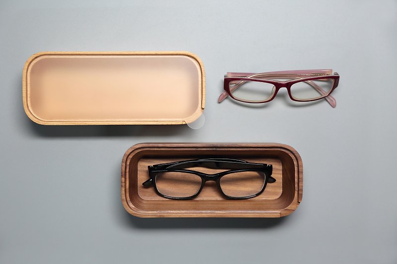 Memphis glasses storage box (beech/walnut) (customized lettering can be purchased) - Eyeglass Cases & Cleaning Cloths - Wood 
