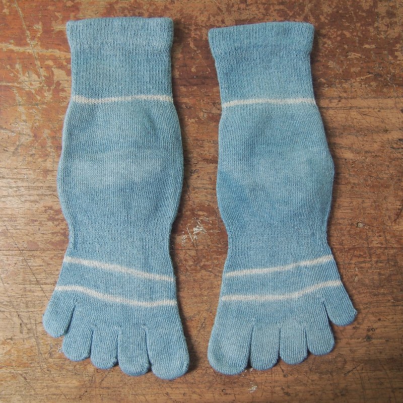 Indigo socks / stripe - ถุงเท้า - ผ้าฝ้าย/ผ้าลินิน สีน้ำเงิน