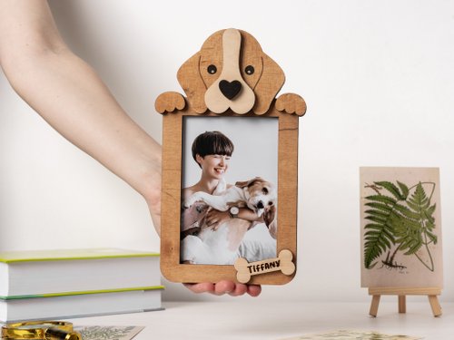 Mr.Carpenter Store Custom Beagle photo frame Personalized home decor for dog mom and dad Pet decor