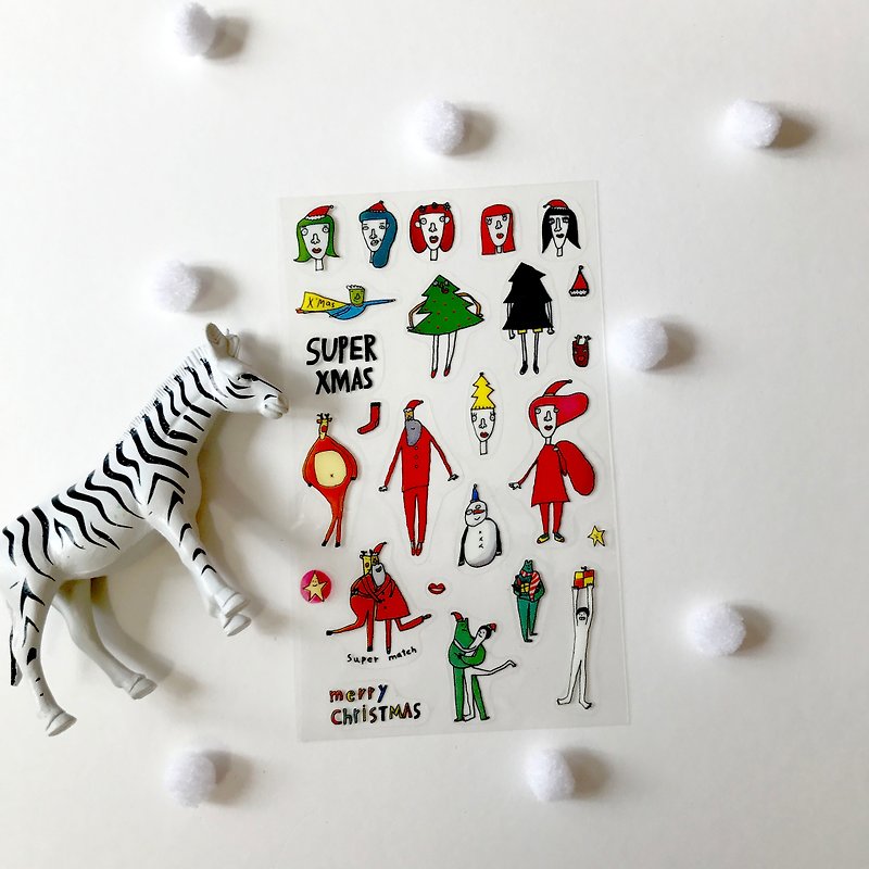 ✿Macaron TOE Macaron toe ✿ One Christmas / Die transparent sticker pack - สติกเกอร์ - กระดาษ สีใส