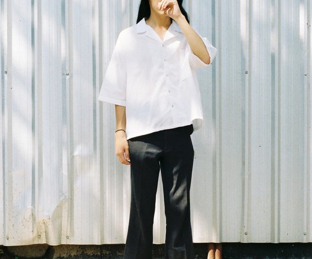 Open collar shirt (White) - 設計館dottodot33 男襯衫/休閒襯衫- Pinkoi