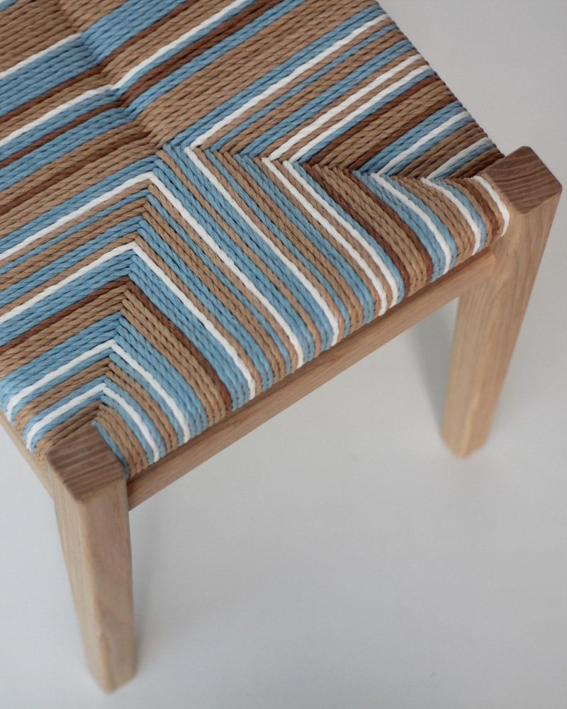 Step daily joint model/Van Gogh rope woven stool/ash wood/asymmetrical color braid/Polly camouflage - เก้าอี้โซฟา - ไม้ 