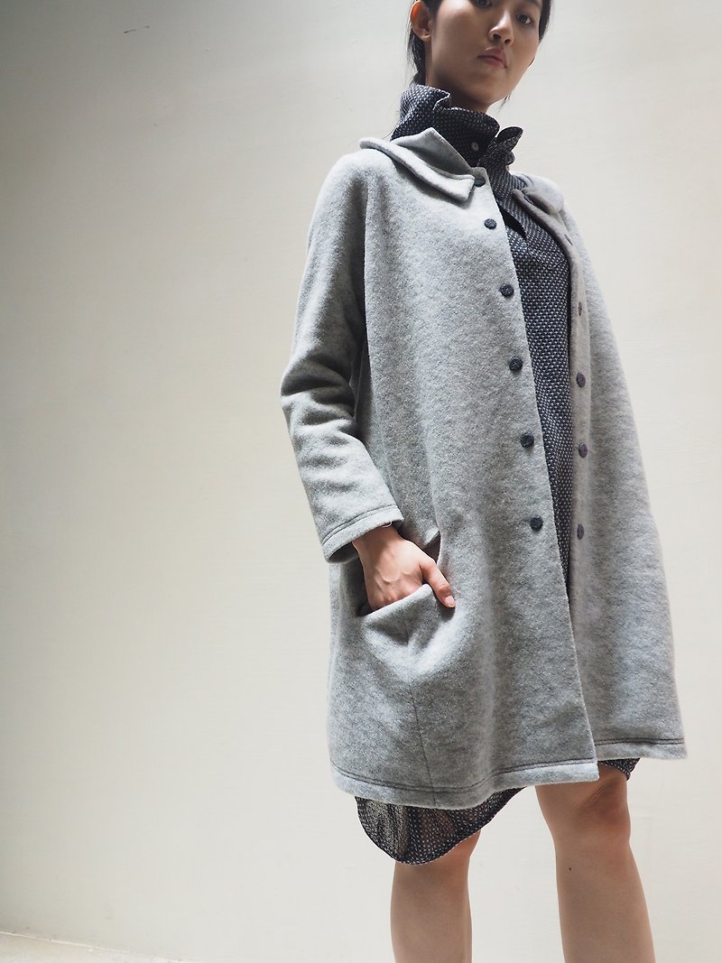 And - Arctic Circle - Warm Multi-Collar Long Coat - Women's Casual & Functional Jackets - Wool Gray