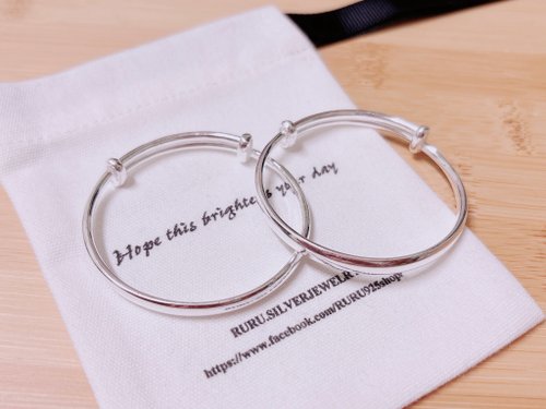 Ruru silver jewelry/手創編織 寶寶彌月999純銀手鐲 純銀手環 彌月送禮 生日禮物