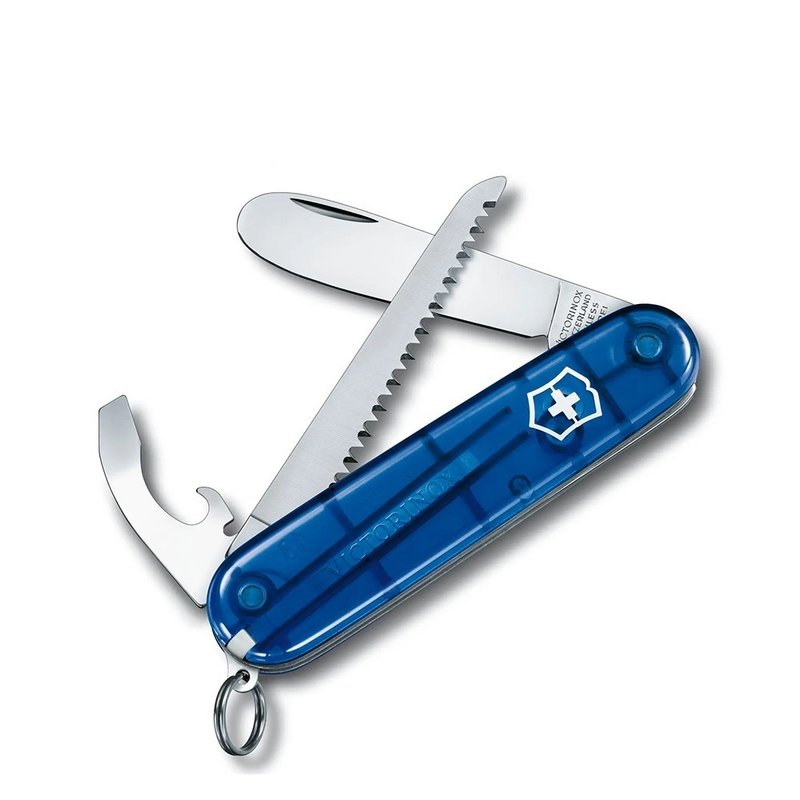 VICTORINOX Swiss Victorinox children's knife transparent blue 0.2373.T2 - Camping Gear & Picnic Sets - Stainless Steel Blue