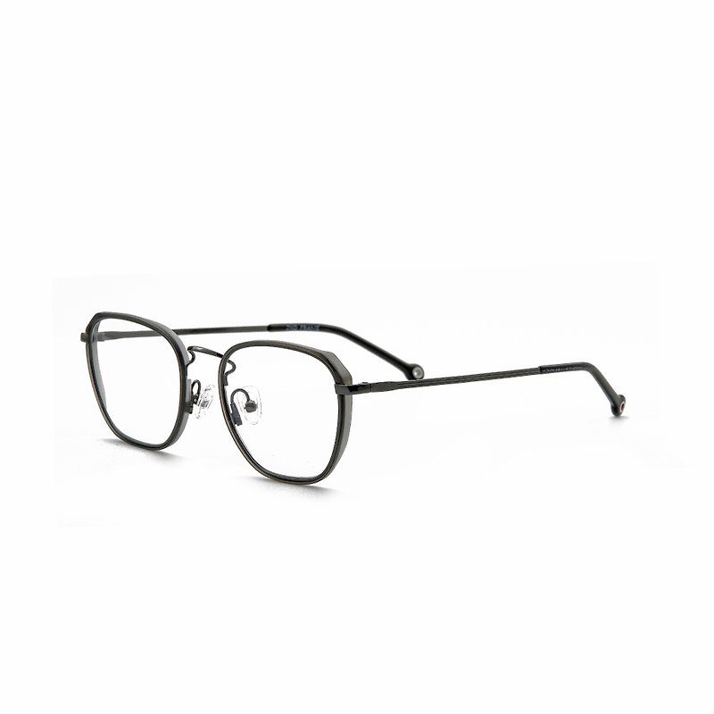 Plastic steel metal rounded square frame-neutral gray - Glasses & Frames - Other Materials Gray