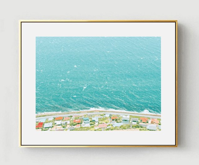 海辺の街。夏の新鮮な海の壁画/自然なレジャーの雰囲気の吊り下げ絵画