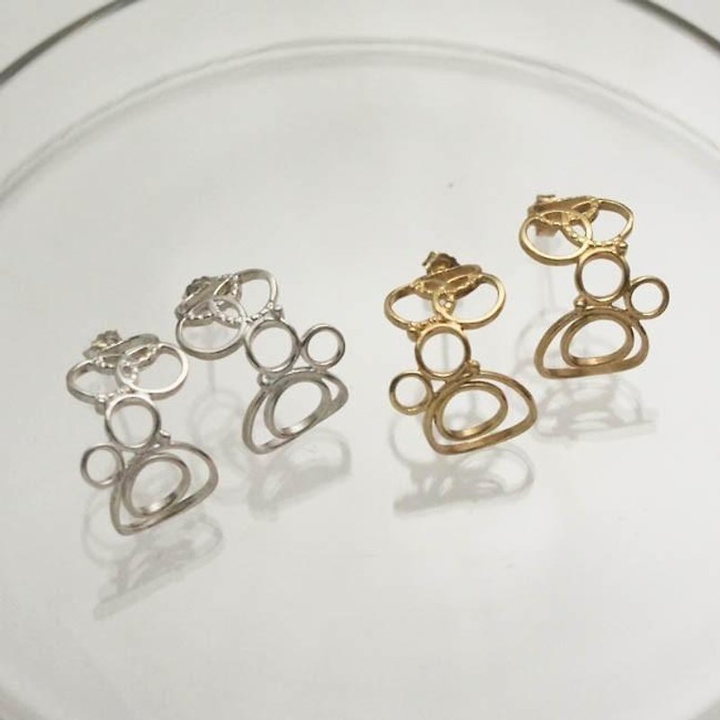 dots Hoop earrings [FP065 / FP233] - Earrings & Clip-ons - Other Metals Gold