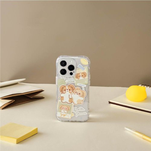 TOYSELECT 柯基犬卡卡拍貼合影抗黃防摔MagSafe iPhone手機殼