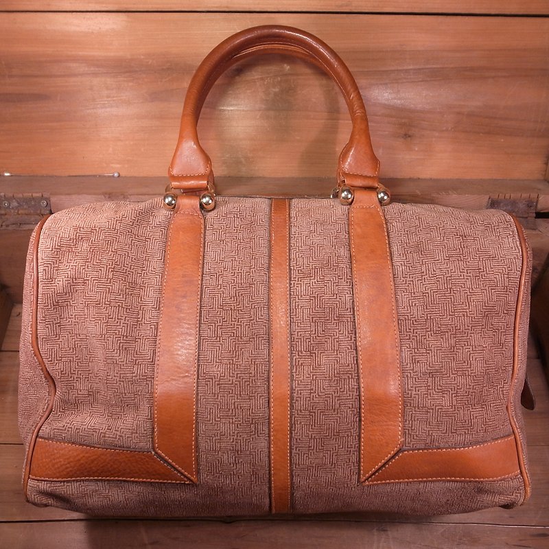 Old bone Lanvin stitching portable Boston bag VINTAGE - Handbags & Totes - Other Materials Brown