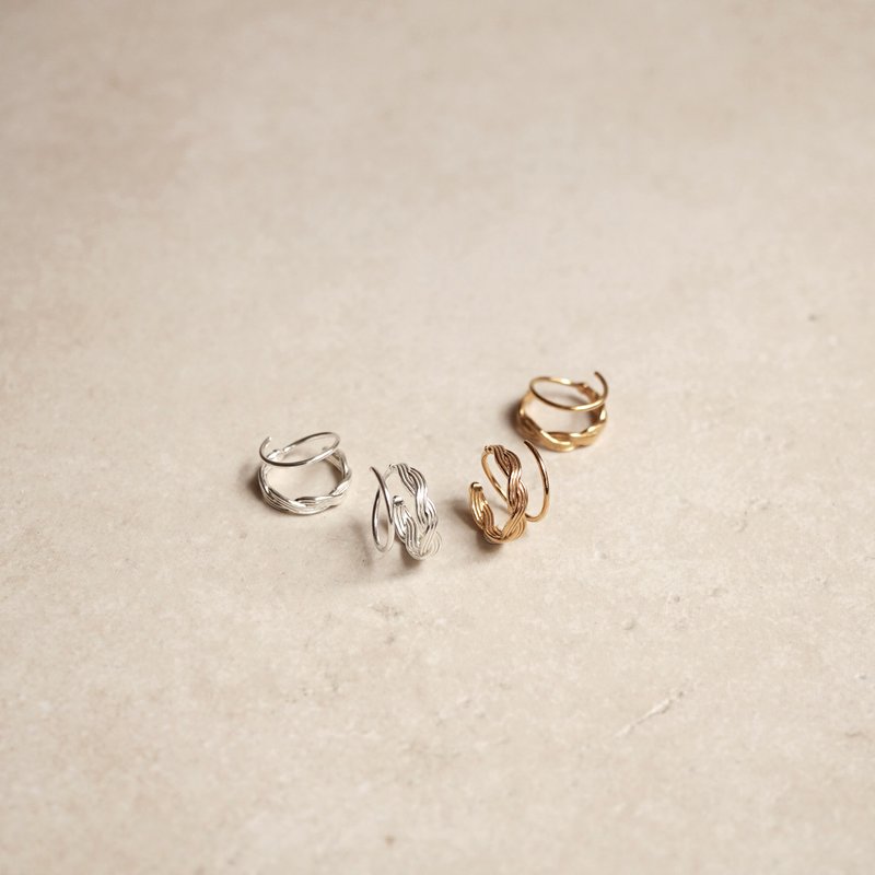 雙重視覺軟圈耳環 - 耳環/耳夾 - 銅/黃銅 多色