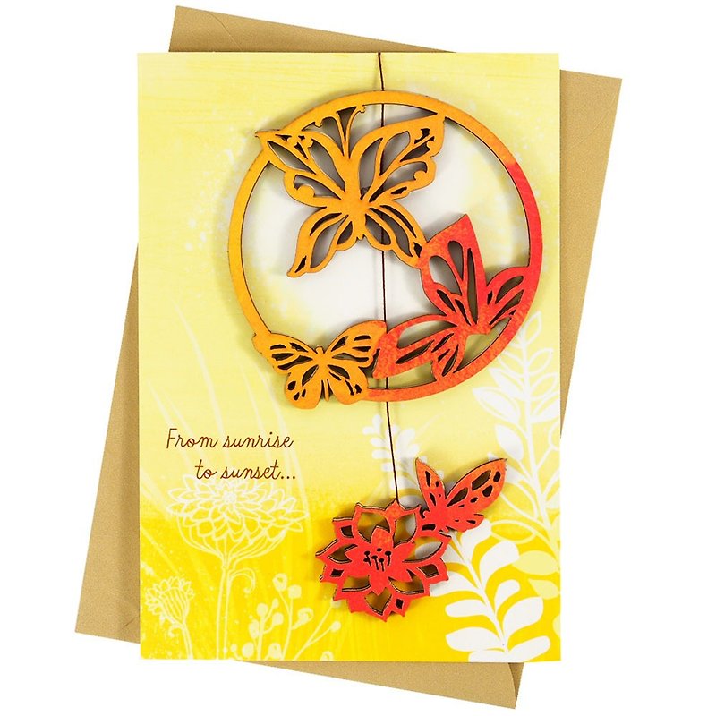 May happiness and joy always accompany you [Hallmark-Creative hand-made card styles miss] - การ์ด/โปสการ์ด - กระดาษ สีเหลือง