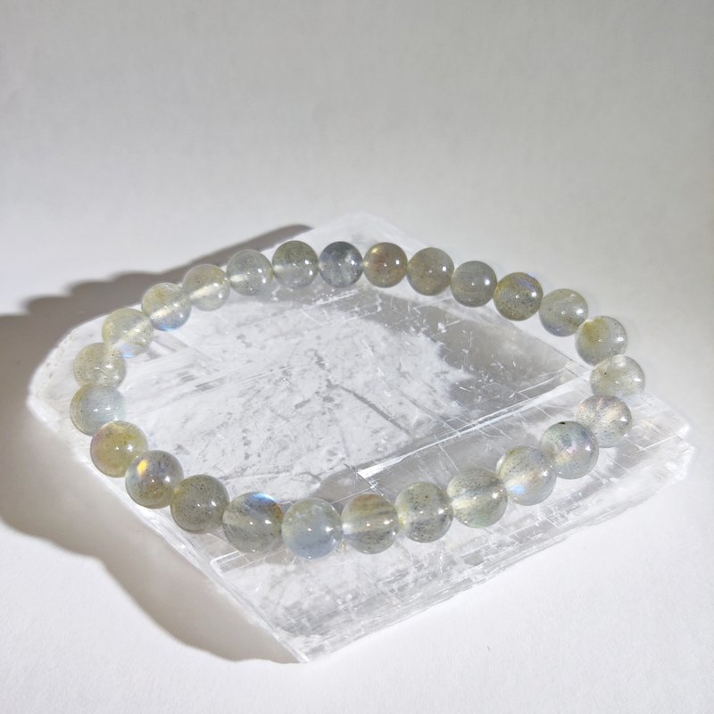 [Customized Products] Labradorite Moonstone Colored Light 6-10mm Bracelet Natural Crystal - Bracelets - Crystal 