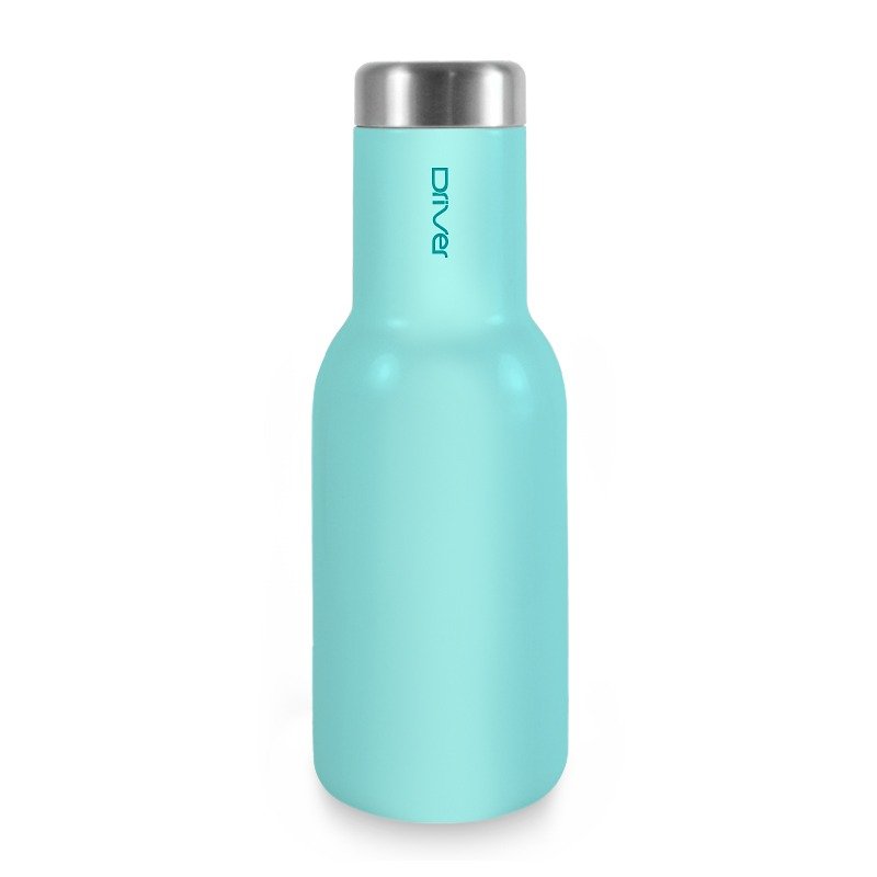 Driver 時尚保溫瓶380ml-淡藍 (附kuso貼紙二選一) - 保溫瓶/保溫杯 - 不鏽鋼 藍色