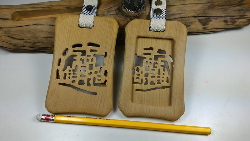 Taiwan Xiaonan wooden badge sets ~ hollow lettering "Good Fortune" - Wood, Bamboo & Paper - Wood 