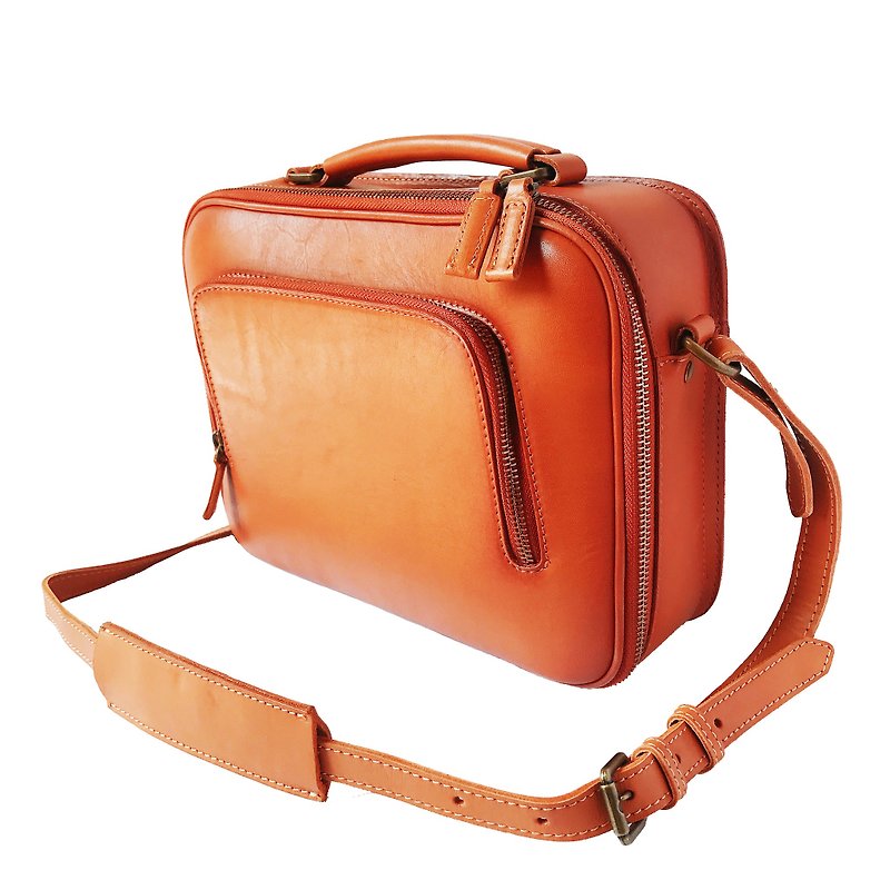 Goody Bag-[La Fede] vegetable tanning-original series-small briefcase-light brown - กระเป๋าเอกสาร - หนังแท้ สีนำ้ตาล