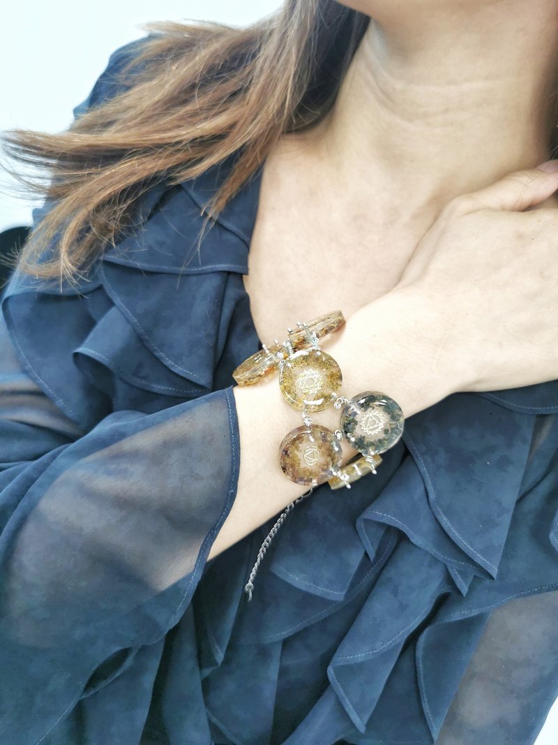 七脈輪花精手鏈 Seven Chakras Hz Floral Bracelet - 手鍊/手環 - 植物．花 透明