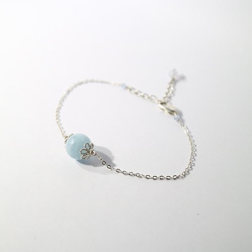 ColorDay天然石輕珠寶 海水藍寶純銀手鍊