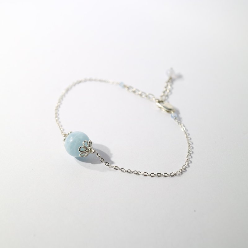 海水藍寶純銀手鍊 - 手鍊/手環 - 寶石 藍色