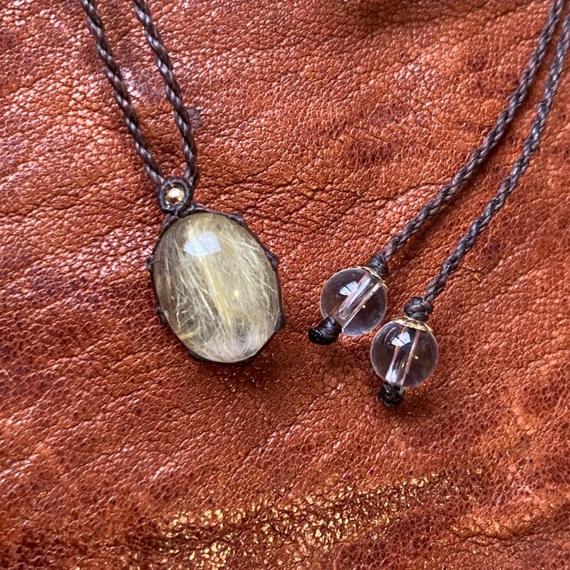 -Bare skin- ルチルクォーツマクラメネックレス - 項鍊 - 寶石 金色