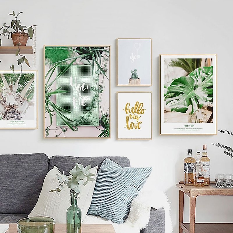 Fresh Leaf-Painting-Green Plant Series-Green - Posters - Cotton & Hemp Green