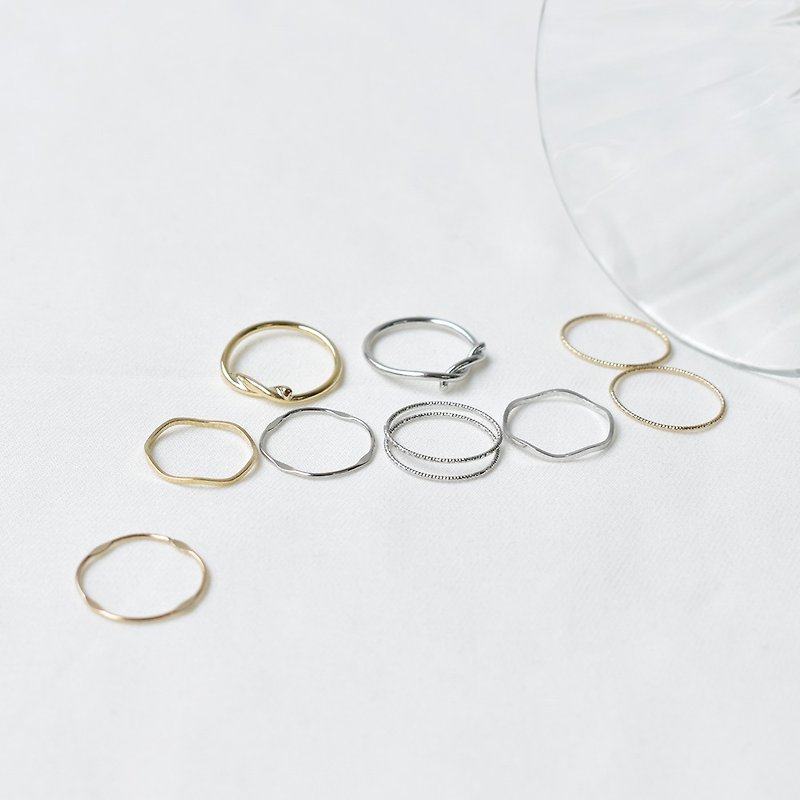 (Additional purchase) Detailed and simple ring set - แหวนทั่วไป - อลูมิเนียมอัลลอยด์ หลากหลายสี