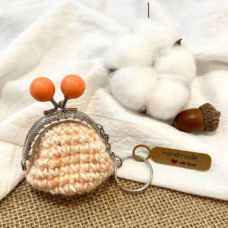 *[Limited Edition]*Macaron mouth gold bag keychain-No.14-Peach - Keychains - Cotton & Hemp 